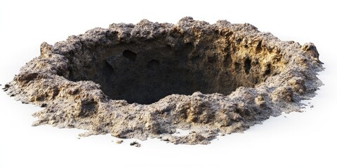 Circular hole in the ground