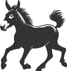 Artwork drawing silhouette vector of a mule