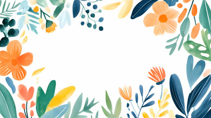 Happy Birthday Frame with Floral Decor