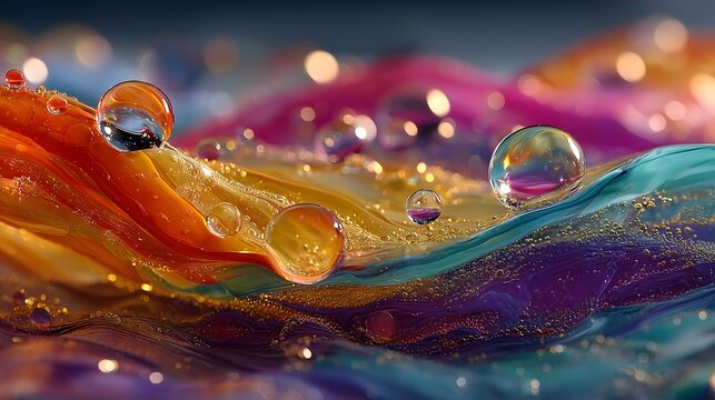 Colors flowing together in liquid form celebrate diversity and inclusivity during Pride Month with vibrant hues and textures