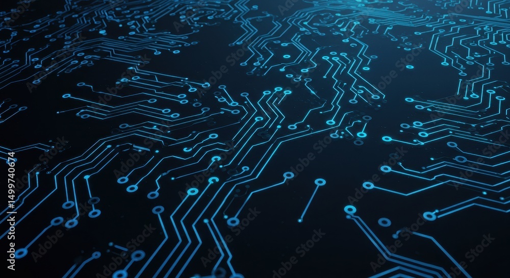 Poster abstract close-up of circuit board technology intricate pathways of digital innovation