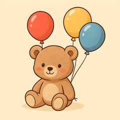 teddy bear with balloons