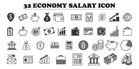 Economy and Salary Icons