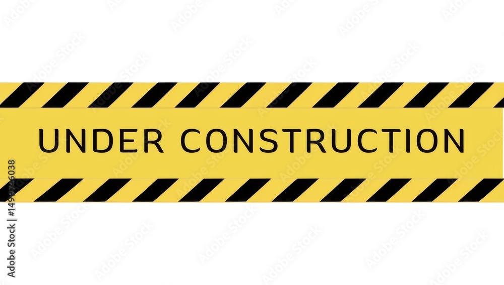 Poster classic under construction sign featuring bold text and bright colors indicating ongoing work in pro