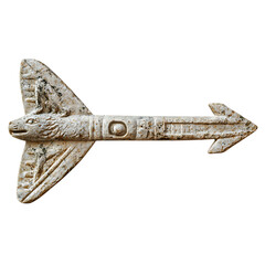 A Stone Arrow with Etruscan Wolf Motifs Rome Found Isolated on Transparent Background