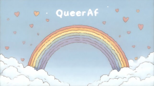 Celebrating diversity with a vibrant rainbow and hearts design for LGBTQ pride month