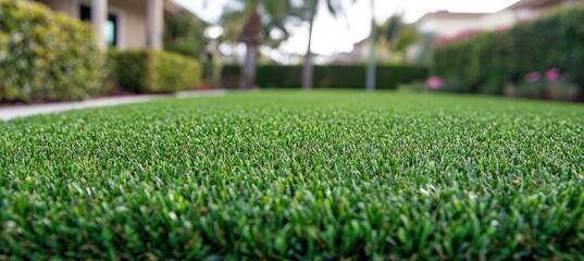 Close-up view of artificial turf