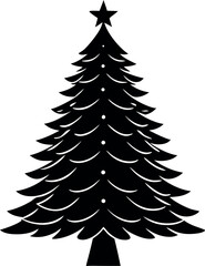 Obraz premium Pine tree silhouette collection on white background.Spruce tree silhouette set on white background