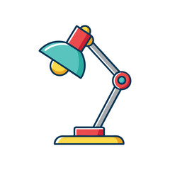 Flat and Minimal desk lamp logo vector illustration isolated on white background