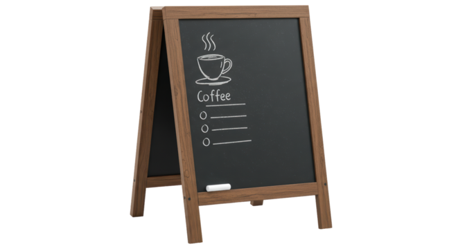 Isolated Coffee Menu Board