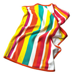 Contemporary Beach Towel with Bold Oversized Stripe Isolated on Transparent Background