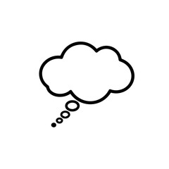 Simple thought bubble.  Blank cloud shape with small circles.  Perfect image for educational materials, school projects, and children's books. This simple thought bubble graphic is ideal for school pr