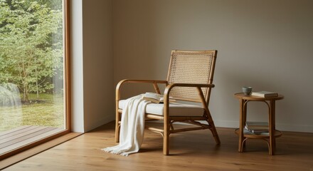 Cozy Reading Corner with Bamboo Armchair
