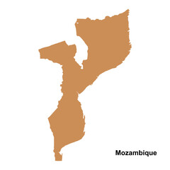 Mozambique country map vector isolated on transparent background