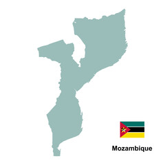 Mozambique country map vector isolated on transparent background
