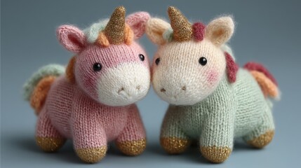 Adorable knitted unicorn plush toys for cozy home decor and gifts