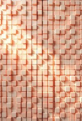 Fototapeta premium Abstract geometric pattern of light peach colored cubes.