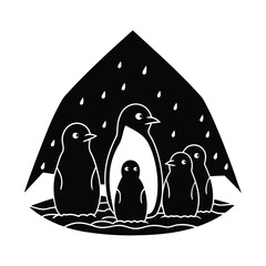 penguins on a white background