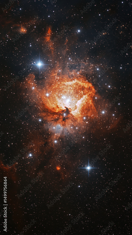 Poster cosmic sparkling and shining flash background with vibrant colors and high fidelity