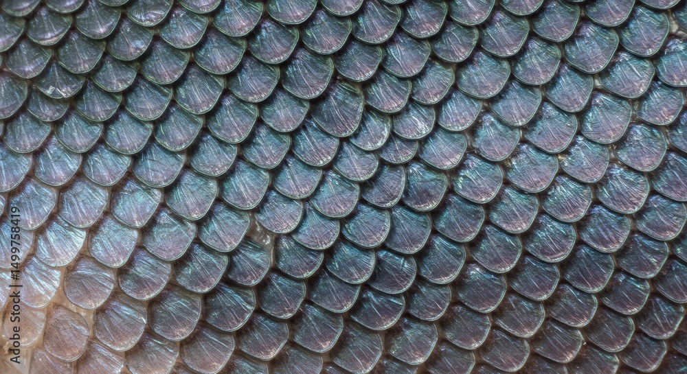 Poster close-up macro photograph of reptile scales iridescent texture and pattern