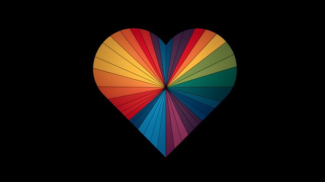 Celebrate love and diversity with a heart featuring the pride flag radiating vibrant colors during pride month