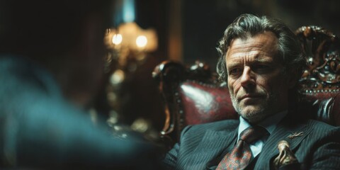 Obraz premium Confident Financial Advisor Leading Diverse Clients with Trust and Expertise