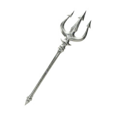 Striking 3D Silver Trident, Ancient Weapon and Symbol of Power
