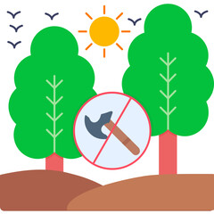 Trees and Forest Conservation Icon
