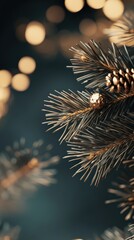 Luxury New Year 2026 greeting card, nature background with minimalist design, premium festive accents, clean and elegant composition