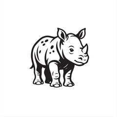 vector illustration of a rhinoceros