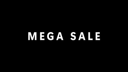 Bold mega sale graphic design on a black background perfect for advertising promotions and special offers in various media