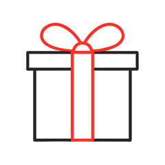 Gift Box Icon – Simple Vector Illustration of Wrapped Present