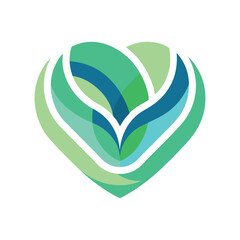 Heart with leaves logo for nature, wellness, and eco-friendly themes