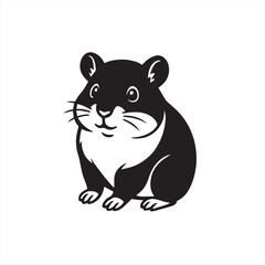 Fototapeta premium vector illustration of a cartoon fat rat