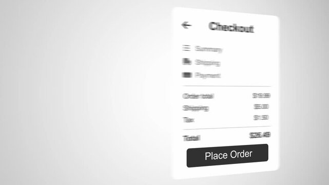 Smooth Online Shopping Animation, Add to Cart to Checkout