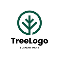 Minimalist tree icon logo vector illustration design. Simple minimalist environment, nature, ecology logo concept.