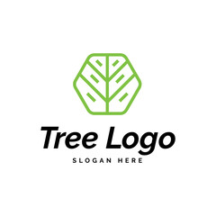Minimalist tree icon logo vector illustration design. Simple minimalist environment, nature, ecology logo concept.
