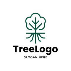 Minimalist tree icon logo vector illustration design. Simple minimalist environment, nature, ecology logo concept.