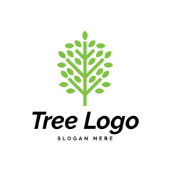 Minimalist tree icon logo vector illustration design. Simple minimalist environment, nature, ecology logo concept.