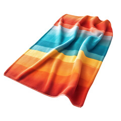 Contemporary Beach Towel with Large Bold Color Grad Isolated on Transparent Background