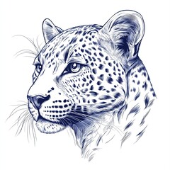 Leopard illustration showcasing detailed features and striking expression.