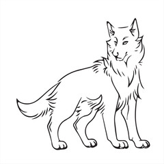 sketch of a wolf