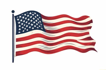 Fototapeta premium American Flag A Patriotism Symbol Waving in the Wind
