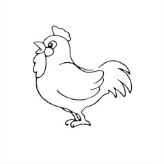 vector illustration of a cartoon chicken