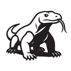 vector illustration of a komodo dragon