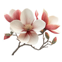 Naklejka premium White magnolia flower isolated on transparent background