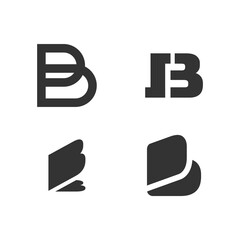 Set of Initial letter B logo icon deisgn template elements.