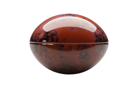 A mesmerizing rusty sphere evoking feelings of a distant aged alien planet in deep space with on transparent background - Powered by Adobe