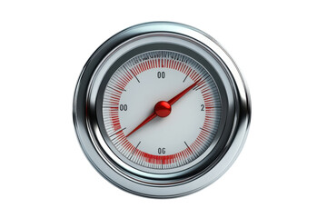 A precise mechanical gauge indicating progress reflecting industrial confidence and focus in a on transparent background