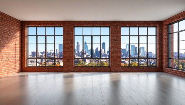 Modern loft apartment city view spacious room